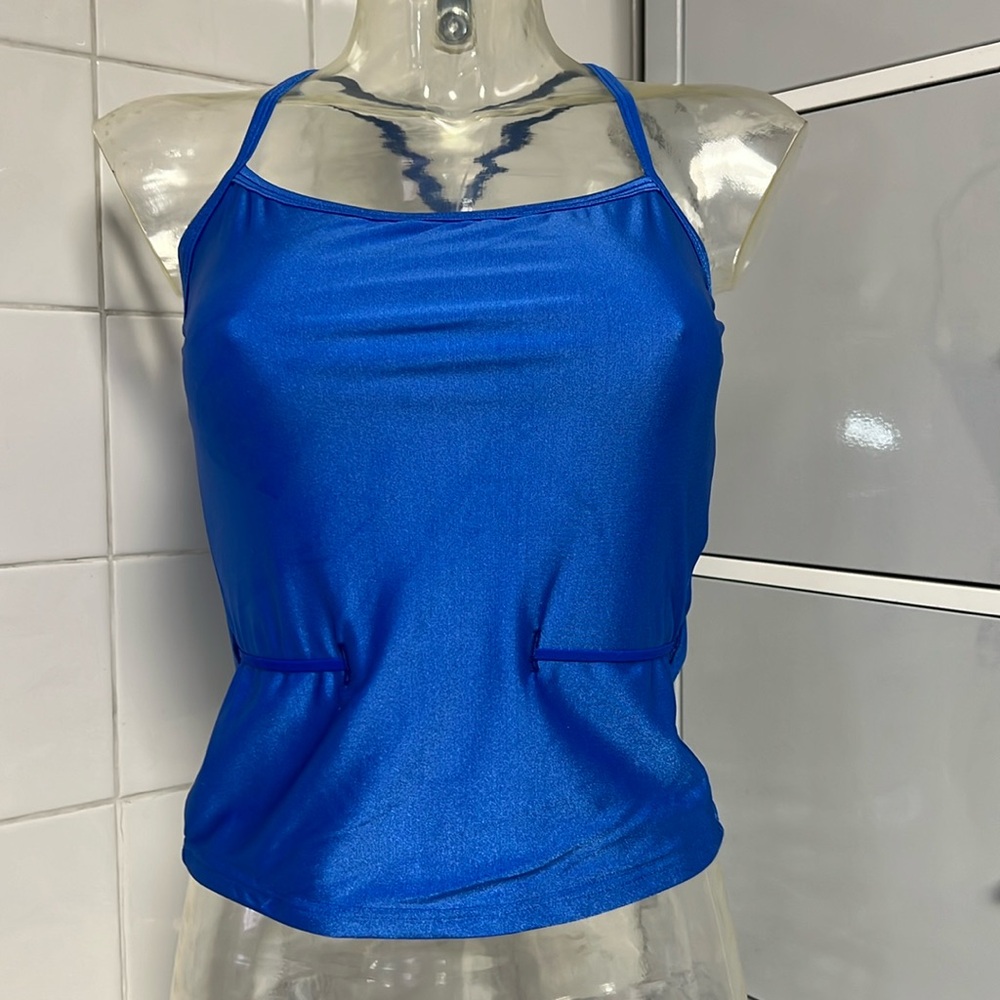 Shiny Spandex Belted X-Back Lined Camisole S NWT